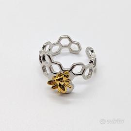 Anello Alveare con Ape da Miele Misura Regolabile 
