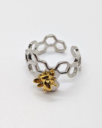 Anello Alveare con Ape da Miele Misura Regolabile 