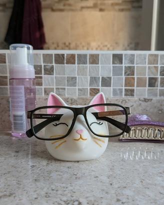 porta occhiali a forma di gatto 