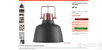 Set 2 lampadari NARMADA grigio/rame design moderno