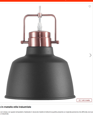 Set 2 lampadari NARMADA grigio/rame design moderno