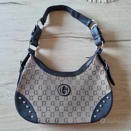 borsa marrone e beige