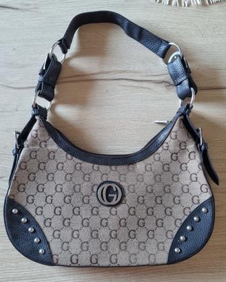 borsa marrone e beige