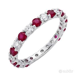 Anello Eternity in oro Rubino e Diamanti 