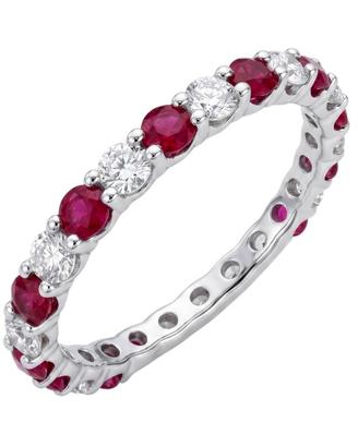 Anello Eternity in oro Rubino e Diamanti 