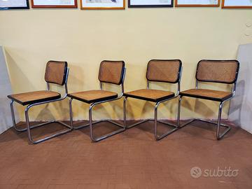 Gruppo di 4 sedie vintage modello Cesca.