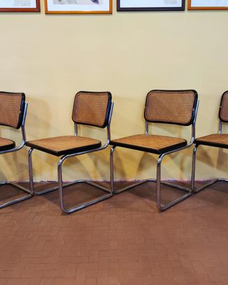 Gruppo di 4 sedie vintage modello Cesca.