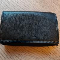 Portafoglio Lumberjack nero in pelle e canvas 