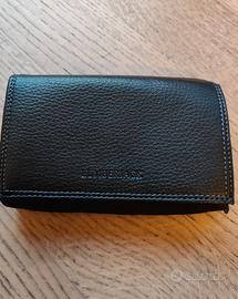 Portafoglio Lumberjack nero in pelle e canvas 