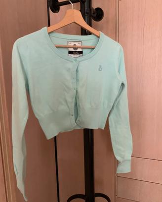 Cardigan corto verde acqua