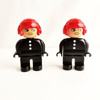 2x LEGO Duplo minifigure vintage 1980s pompiere