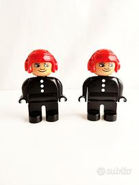2x LEGO Duplo minifigure vintage 1980s pompiere