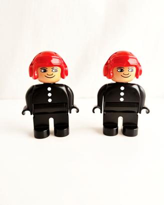 2x LEGO Duplo minifigure vintage 1980s pompiere