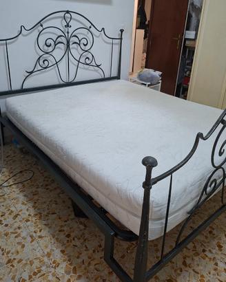 Letto +rete matrimoniale ferro battuto