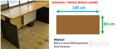 SCRIVANIA TAVOLO BANCO DA LAVORO