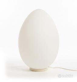 Lampada ovale grande 62 x 43 cm in vetro satinato