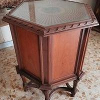 Mobile bar esagonale, 2 ante e vassoio rotante