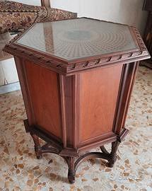 Mobile bar esagonale, 2 ante e vassoio rotante