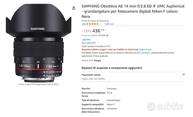 SAMYANG AE 14 mm f/2.8 ED IF UMC Aspherical