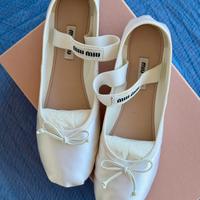 Ballerine Miu Miu raso bianco n.37