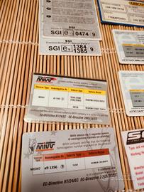 certificati di omologazione terminali moto