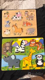 2PUZZLE LEGNO - animali fattoria
