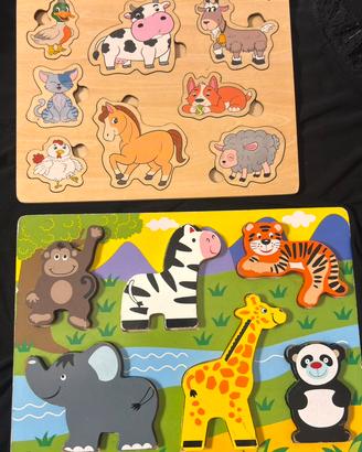 2PUZZLE LEGNO - animali fattoria