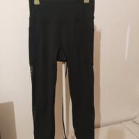 LEGGINGS SPORTIVI DONNA “YVETTE” NERI A VITA ALTA