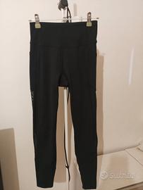 LEGGINGS SPORTIVI DONNA “YVETTE” NERI A VITA ALTA