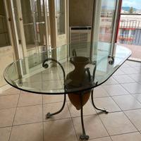 Tavolo design da pranzo ovale in cristallo