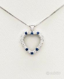 Collana oro diamanti e zaffiri