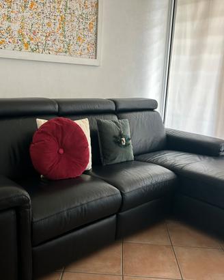 Divano angolare in vera pelle