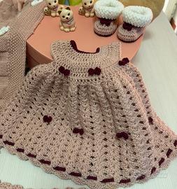 Vestitino con scarpette di lana merino