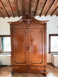 Armadio antico 2 ante legno pregiato con cassetti