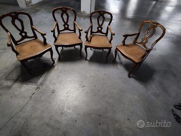 Poltroncine in legno anni 900 e paglia di Vienna