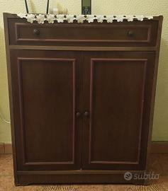 Scarpiera con cassetto legno