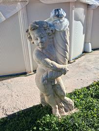 Puttini porta lampioni da giardino in cemento 