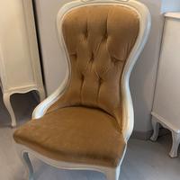 Poltrona poltroncina legno bianca