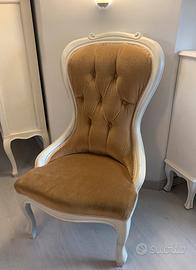 Poltrona poltroncina legno bianca