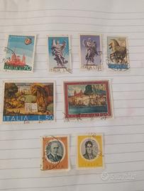 8 francobolli Italiani del 1975/76 usati