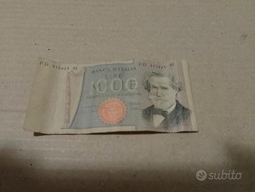 Banconota 1000 lire Verdi con errori di stampa. 