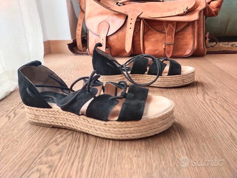 Superga con shop zeppa in paglia