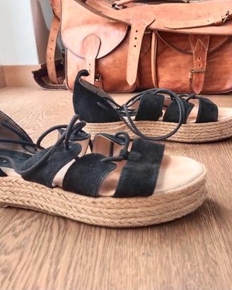 Sandalo con zeppa paglia - Sergio Amaranti