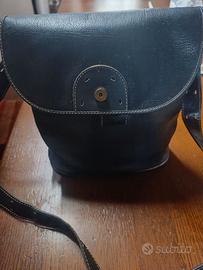 Borsa vintage blu in pelle Nazareno Gabrielli