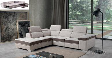 Divano angolare letto +poggiatesta+pouf contenitor