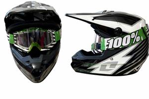 Casco motocross ATOM + occhiale/visiera - taglia L