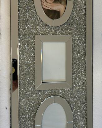Cornice multipla in ARGENTO, 74,5x30x2,1cm.
