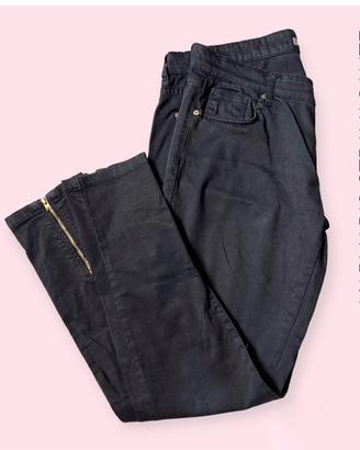 Jeans Zara neri skinny con zip caviglia tg S/40