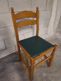 Set 6 sedie rustiche Vintage in legno massello 