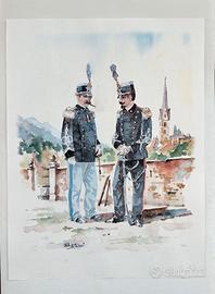Dipinto acquerello collezioni militari di Lattanzi